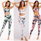Custom Athletic Apparel Printing Floral Crop Top + Yoga Leggings Trousers supplier