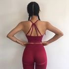 Breathable Women'S Workout Apparel , Stylish Yoga Clothes Sports Bra And Leggings Set supplier