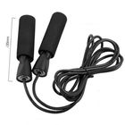 Black Adjustable Jump Rope / Aerobic Exercise Skipping Jump Rope Exercise supplier