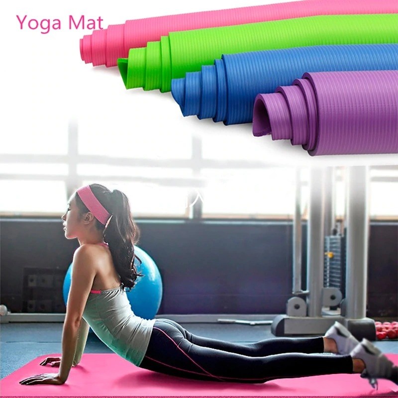 Tear Sweat Proof OTTATA Simple Color Yoga Mat Exercise Fitness Mat High Density Non-Slip Workout Ma for Yoga Pilates & Exercises Anti Indoor Home Fitness Sport Dedicated Essential