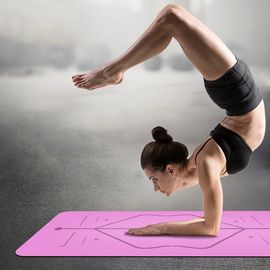 Non Slip Fitness Yoga Mat / TPE Yoga Mat Pilates Gym Exercise Sport Living Room Pads supplier