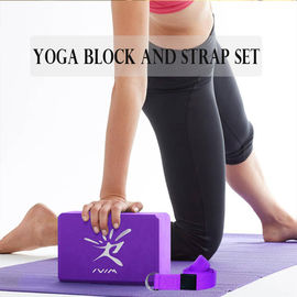 Gym Yoga Exercise Blocks Set Pilate Brick / Yoga Stretching Belt Bolster supplier