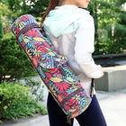 Canvas Material Printed Yoga Bag , Sports Mat Bag Pilates Mat Backpack supplier
