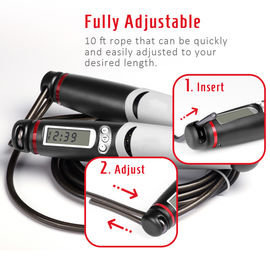 Indoor / Outdoor Fitness Jump Ropes , Calorie Skipping Rope With Digital Counter supplier