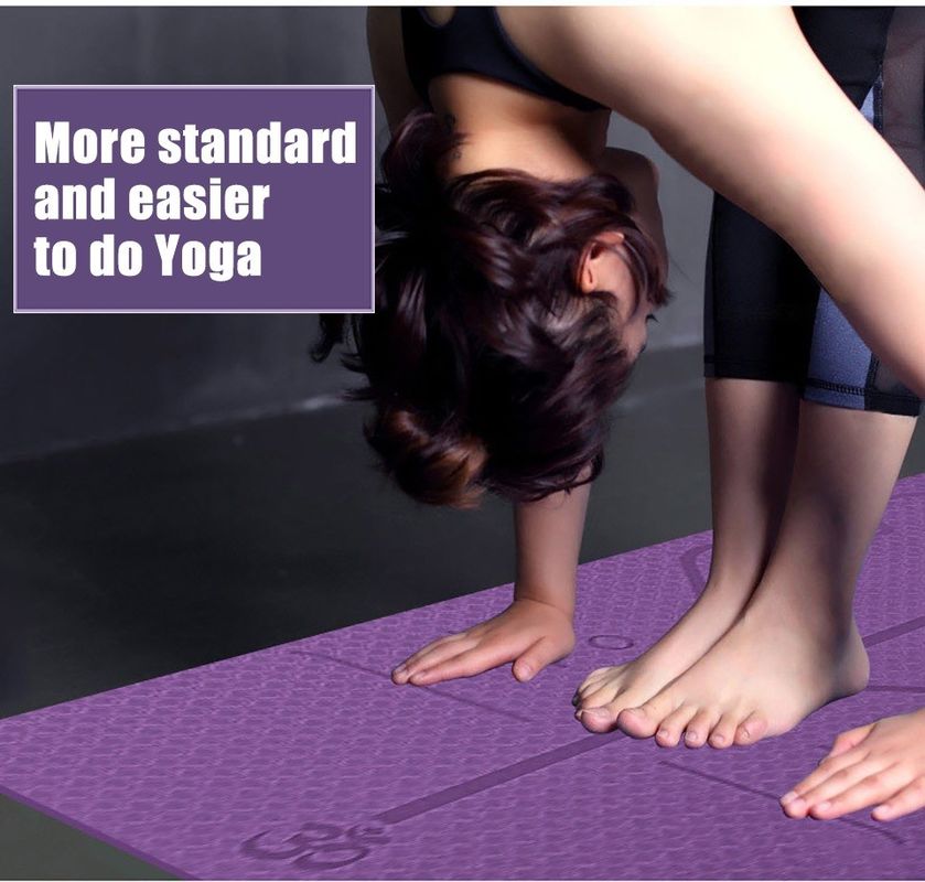 Beginner Fitness Yoga Mat TPE Yoga Mat Non Slip Gym Fitness Mat With Position Line supplier