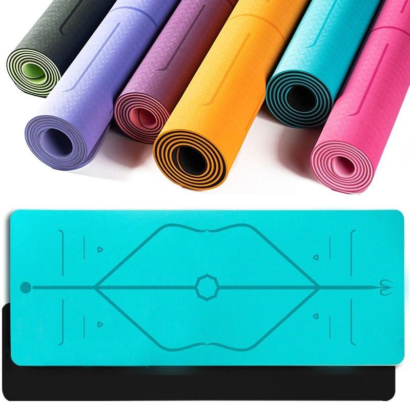 Eco Friendly TPE Fitness Yoga Mat Double Layer Non Slip Sport Carpet Pads supplier