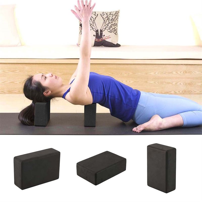 Black Yoga Exercise Blocks Indoor Foam Yoga Brick Stretching Aid Gym Pilates supplier