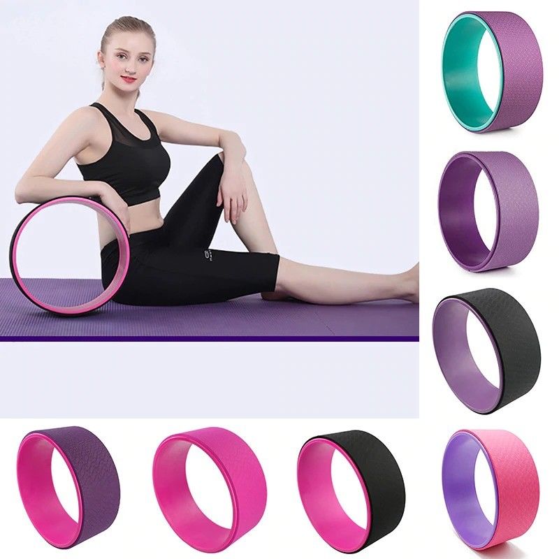 Colorful Beginner Yoga Wheel , Yoga Back Roller Wheel With Thick Padding supplier